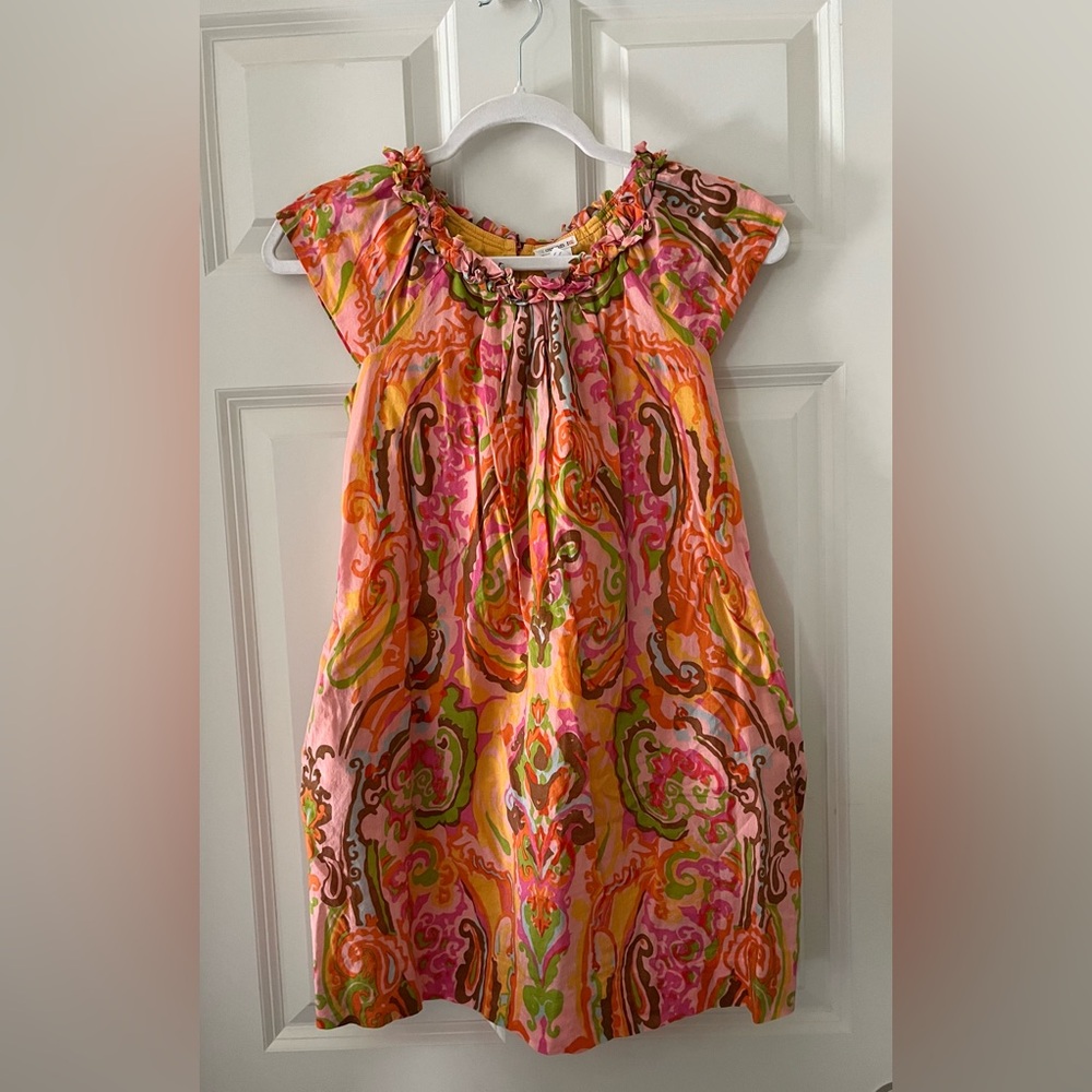 Girl’s Crewcuts cap sleeves floral sundress with ruffles size XXL Cotton Summer